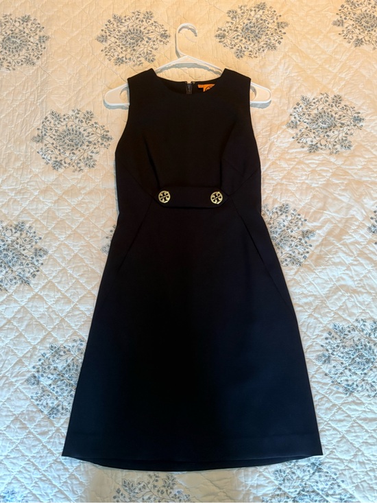 Tory Burch Dresses & Skirts - Tory Burch Navy Sleeveless Midi Dress with Gold Medallion Buttons